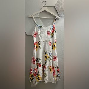 White floral spaghetti strap dress